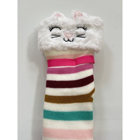 LIMITED TOO Girl Slipper Socks Multicolor White Acrylic Fleece Lined Cat OneSize - Picture 16 of 16